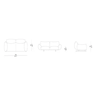 Prostoria designové sedačky Buffa 2 Seater Sofa