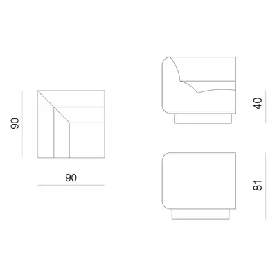 Prostoria designové sedačky Layout Sofa Corner Seat L