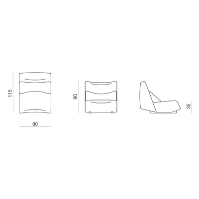 Prostoria designové sedačky Absent Sofa Seat S + Backrest High