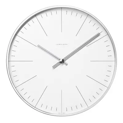 KLEIN & MORE Designové nástěnné hodiny White wall clock with lines Max Bill