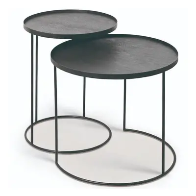 Ethnicraft designové odkládací stolky Round Tray Side Table Set