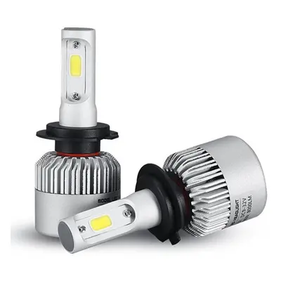 Sada LED autožárovek s paticí H7, COB LED, 4000lm, 12V, 24V - Bílá, 6500K