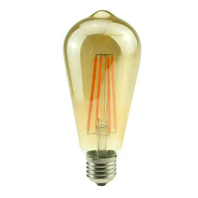 LED žárovka AMPST70 Filament, E27 6W, teplá bílá