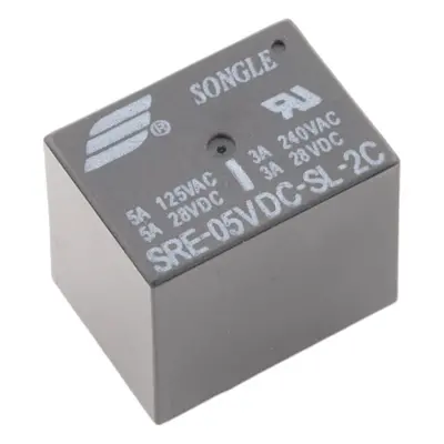 Relé SRE-05VDC-SL-2C, 5V DC/240V AC, 28V DC 5A