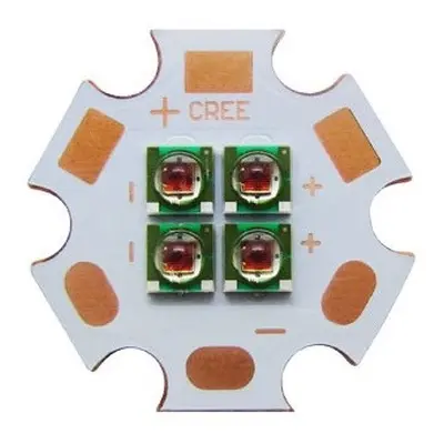 LED Dioda Cree XPE XP-E 12W PCB, 12V, Červená 620-625nm