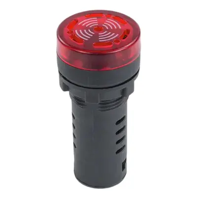 LED kontrolka s bzučákem AD16-22SM, pro průměr otvoru 22mm Červená 12V AC/DC