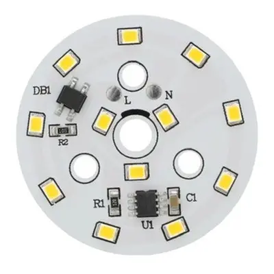 LED modul kulatý 7W, ⌀50mm, 220-240V AC Teplá bílá (3000-3500K)