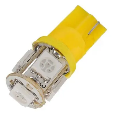 LED 5x 5050 SMD patice T10, W5W - Žlutá