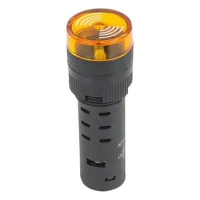 LED kontrolka s bzučákem AD16-16SM, pro průměr otvoru 16mm Žlutá 12 V AC/DC