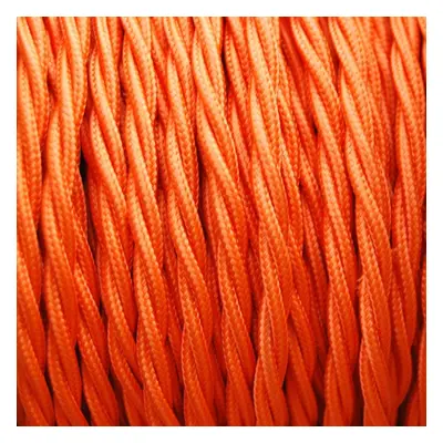 Retro kabel spirálový, vodič s textilním obalem 2x0.75mm, oranžový