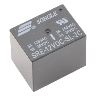 Relé SRE-12VDC-SL-2C, 12V DC/240V AC, 28V DC 5A