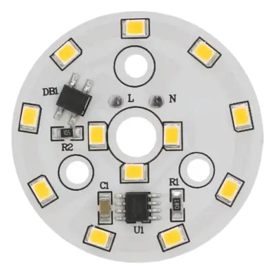 LED modul kulatý 5W, ⌀44mm, 220-240V AC Studená bílá (6000-6500K)