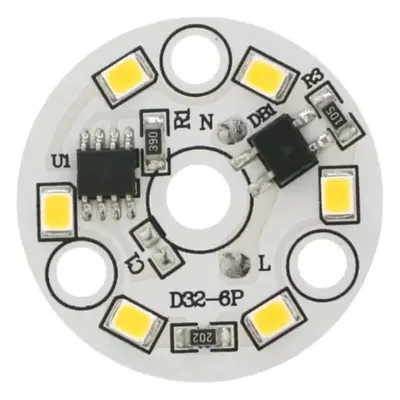 LED modul kulatý 3W, ⌀32mm, 220-240V AC Studená bílá (6000-6500K)