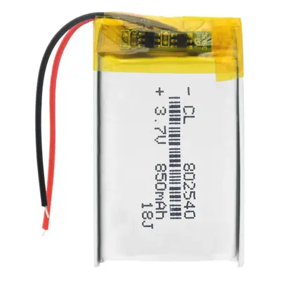 Li-Pol baterie 850mAh, 3.7V, 802540