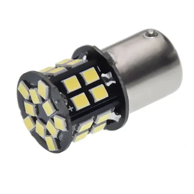 BA15S, 30 SMD 5050 LED, 6V - Bílá, obrácená polarita