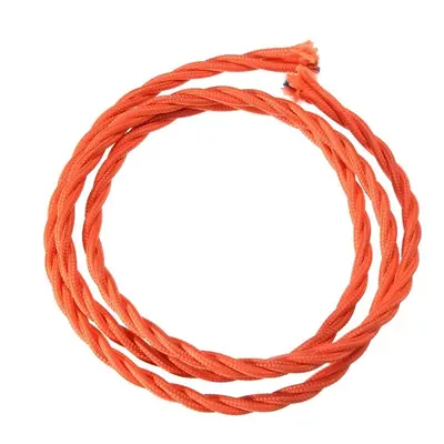 Retro kabel spirálový, vodič s textilním obalem 3x0.75mm, oranžový