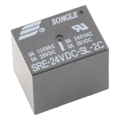 Relé SRE-24VDC-SL-2C, 24V DC/240V AC, 28V DC 5A