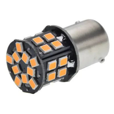 BA15S, 30 SMD 5050 LED, 6V - Oranžová, obrácená polarita