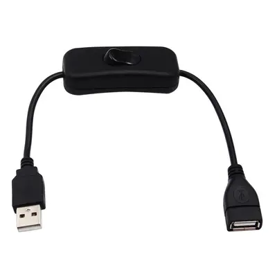 Kabel USB 2.0 s vypínačem, 30cm, černý