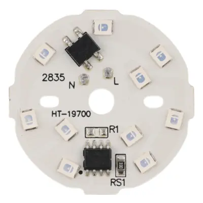 LED modul kulatý 3W, ⌀34mm, 220-240V AC, více barev Modrá