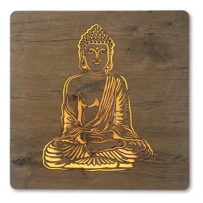 Li-Go "Buddha" světelný obraz s baterií 62x62cm varianta: ovládání na obraze včetně dálkového ov