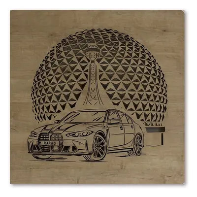 Li-Go "BMW" světelný obraz 230V 70x70cm provedení povrchu: dub B