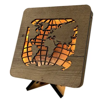 Li-Go "Mapa světa" lampa 19x19cm provedení povrchu: dub B