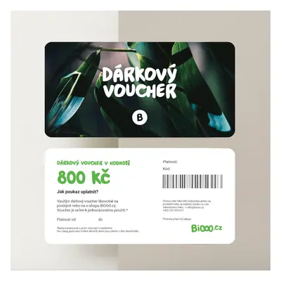 BiOOO Elektronický voucher 800 Kč 1 ks