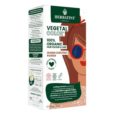 HERBATINT VEGETAL COLOUR Bio rostlinná barva na vlasy WARM CHESTNUT POWER 100 g