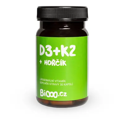 BiOOO Vitamin D3 + K2 + Mg 30 ks, 20,4 g