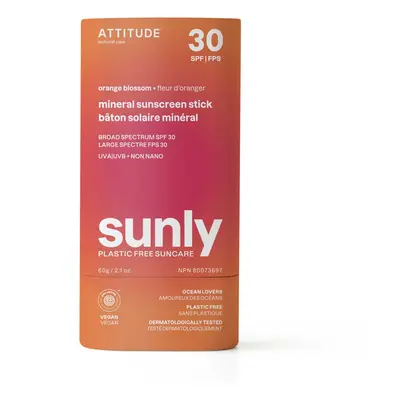 Attitude 100% minerální ochranná tyčinka na celé tělo (SPF 30) s vůní Orange Blossom 60 g