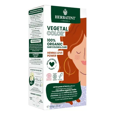 HERBATINT VEGETAL COLOUR Bio rostlinná barva na vlasy HENNA LOVE POWER 100 g