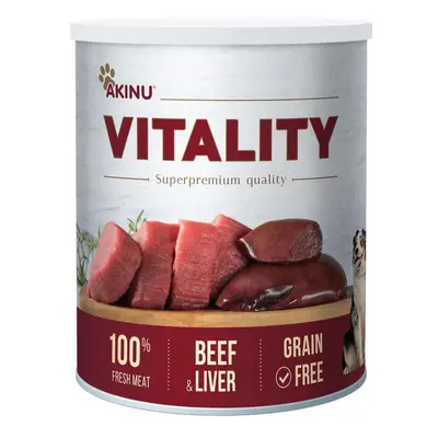 Akinu Akinu VITALITY hovězí s játry mleté pro psy, 800 g