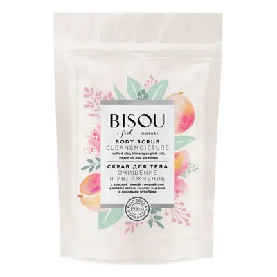 Bisou BISOU Tělový peeling - Broskev - Čistící a hydratační, 200 g