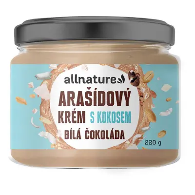 Allnature Allnature Arašídový krém s bílou čokoládou a kokosem, 220 g