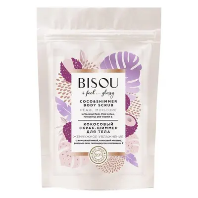 Bisou BISOU Třpytivý tělový peeling - Kokos, 200 g