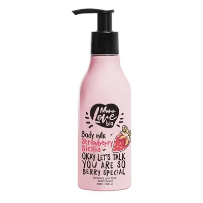 Bisou BISOU Bio MonoLove - Vyživující tělové mléko - Jahoda-Sicília, 200ml