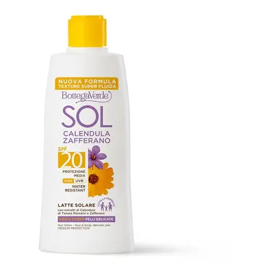 Bottega Verde Bottega Verde SOL Voděodolné mléko na opalování SPF20, Měsíček a šafrán, 200ml