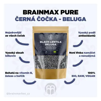 BrainMax BrainMax Pure Čočka - černá Beluga BIO, 500g