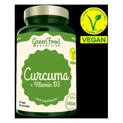 GreenFood Nutrition GreenFood Curcuma + Vitamín D3, 90 ks