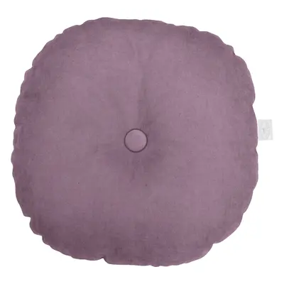 Kulatý polštář s knoflíkem fialový 40 cm