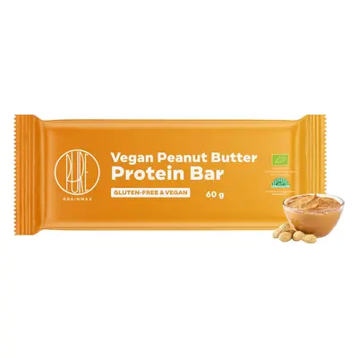 BrainMax Pure Vegan Peanut Butter Protein Bar, Veganská proteinová tyčinka, Arašídové máslo, BIO