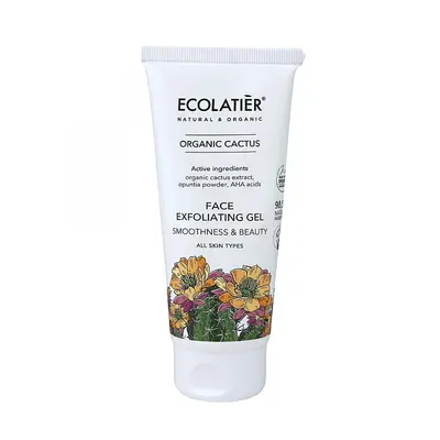 ECOLATIER - Exfoliační gel na obličej - všechny typy pleti - organický Kaktus, 100 ml