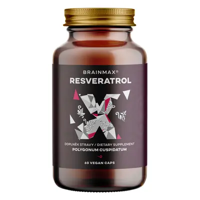 BrainMax Trans-Resveratrol, resveratrol, 500 mg, 60 rostlinných kapslí