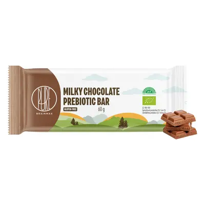 BrainMax Pure Milky Chocolate Prebiotic Bar, Prebiotická tyčinka, Mléčná čokoláda, BIO, 60 g