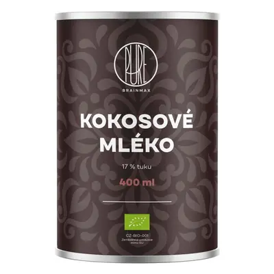 BrainMax Pure Kokosové mléko 17% tuku, BIO, 400 ml