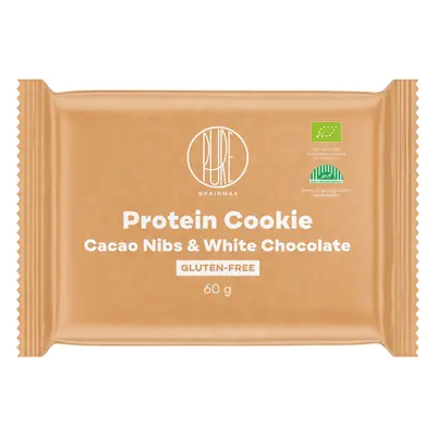 BrainMax Pure Protein Cookie, Kakaové boby & Bílá čokoláda, BIO, 60 g