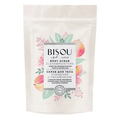 BISOU - Tělový peeling - Broskev - Čistící a hydratační, 200 g, EXPIRACE 04/24