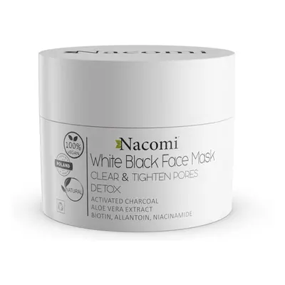 Nacomi - DETOX Black & White, pleťová maska s aktivním uhlím, 50 ml