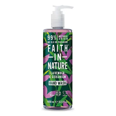 Faith in Nature - Tekuté mýdlo na ruce Levandule a Pelargonie, 400 ml